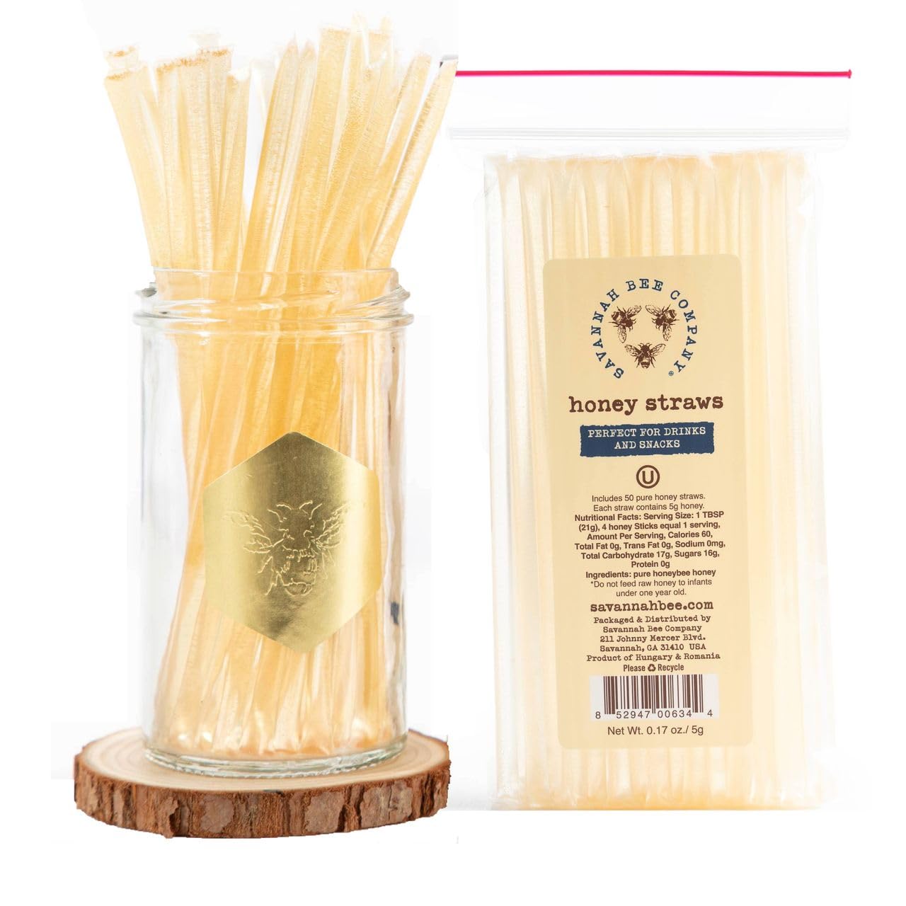 Amazon.com : Savannah Bee Company Honey Straws, Pure Acacia Honey